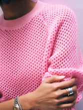 Load image into Gallery viewer, White & Warren Cashmere Two Tone Mesh Sweatshirt