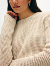 Load image into Gallery viewer, White & Warren Cashmere Waffle Mesh Crew