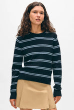 Load image into Gallery viewer, White & Warren Fine Cotton Boucle Stripe Crewneck