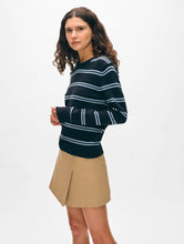 Load image into Gallery viewer, White & Warren Fine Cotton Boucle Stripe Crewneck