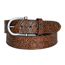 Load image into Gallery viewer, Torino Western Tooled Cowhide Leather Belt