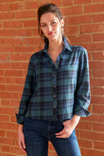 Load image into Gallery viewer, Finley Eugenie Shirt Brushed Teal Plaid