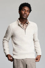 Load image into Gallery viewer, Billy Reid Basketweave Half Zip Sweater