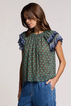 Load image into Gallery viewer, Velvet Dahlia Border Print Top