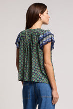 Load image into Gallery viewer, Velvet Dahlia Border Print Top