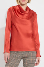 Load image into Gallery viewer, Lysse Hammered Satin High Cowl Neck Blouse
