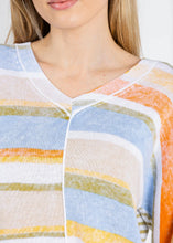 Load image into Gallery viewer, Elliott Lauren Blocked Off Painted Stripe V Neck Sweater
