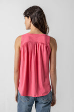 Load image into Gallery viewer, Lilla P Flame Modal Shirred Back V Neck Tank
