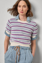 Load image into Gallery viewer, Lilla P Novelty Stripe Crew Neck Sweater

