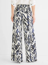 Load image into Gallery viewer, Nic + Zoe Indigo Crosshatch Linen Wide Leg Pant
