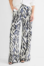 Load image into Gallery viewer, Nic + Zoe Indigo Crosshatch Linen Wide Leg Pant
