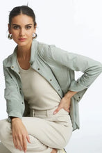 Load image into Gallery viewer, Elliott Lauren Vegan Suede Snap Shirt
