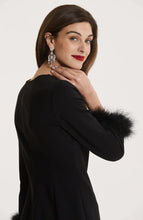 Load image into Gallery viewer, Tyler Boe Chelsea Ponti Feather Dress
