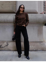 Load image into Gallery viewer, White &amp; Warren Cashmere Leopard Print Cardigan
