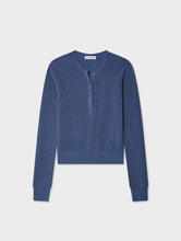 Load image into Gallery viewer, White &amp; Warren Fine Cotton Blend Ribbed Henley
