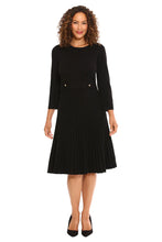 Load image into Gallery viewer, Maggy London Jewel Neck Pleated Skirt Knit Dress
