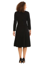 Load image into Gallery viewer, Maggy London Jewel Neck Pleated Skirt Knit Dress
