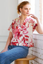 Load image into Gallery viewer, Finley Kyoto Floral Suki Popover Top
