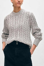 Load image into Gallery viewer, White &amp; Warren Organic Cotton Cable Crew Sweater
