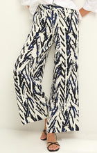Load image into Gallery viewer, Nic + Zoe Indigo Crosshatch Linen Wide Leg Pant
