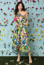 Load image into Gallery viewer, Donna Morgan Floral One Shoulder Midi Dress
