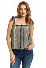Load image into Gallery viewer, Drew Lucia Shoulder Tie Gauze Stripe Tank
